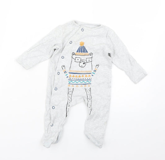 Marks and Spencer Baby Grey Geometric  Babygrow One-Piece Size 0-3 Months