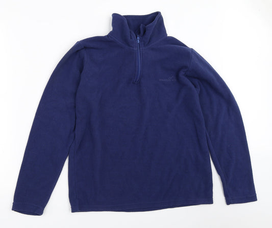 Freedom Trail Mens Blue  Fleece Henley Sweatshirt Size XS