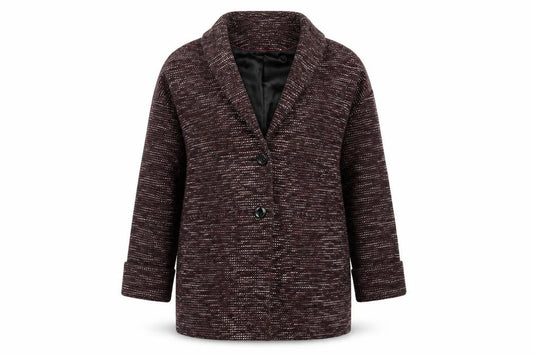 Front view of Papaya women’s black overcoat coat, size UK 10