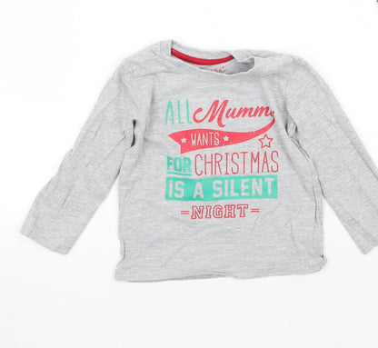 Additional front view of Primark girls’ grey basic t-shirt, size 12-18, months