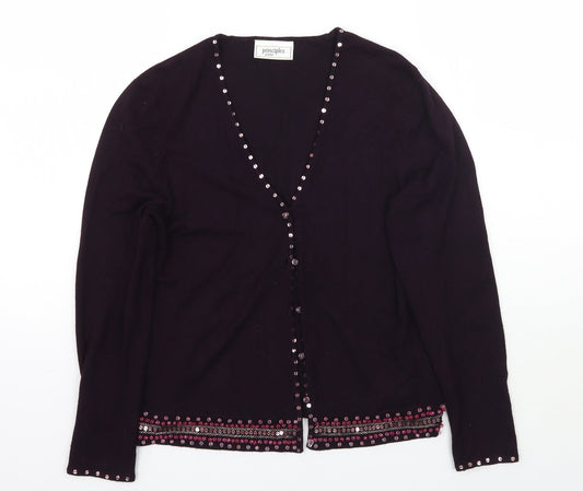 Principles Womens Purple   Cardigan Jumper Size L