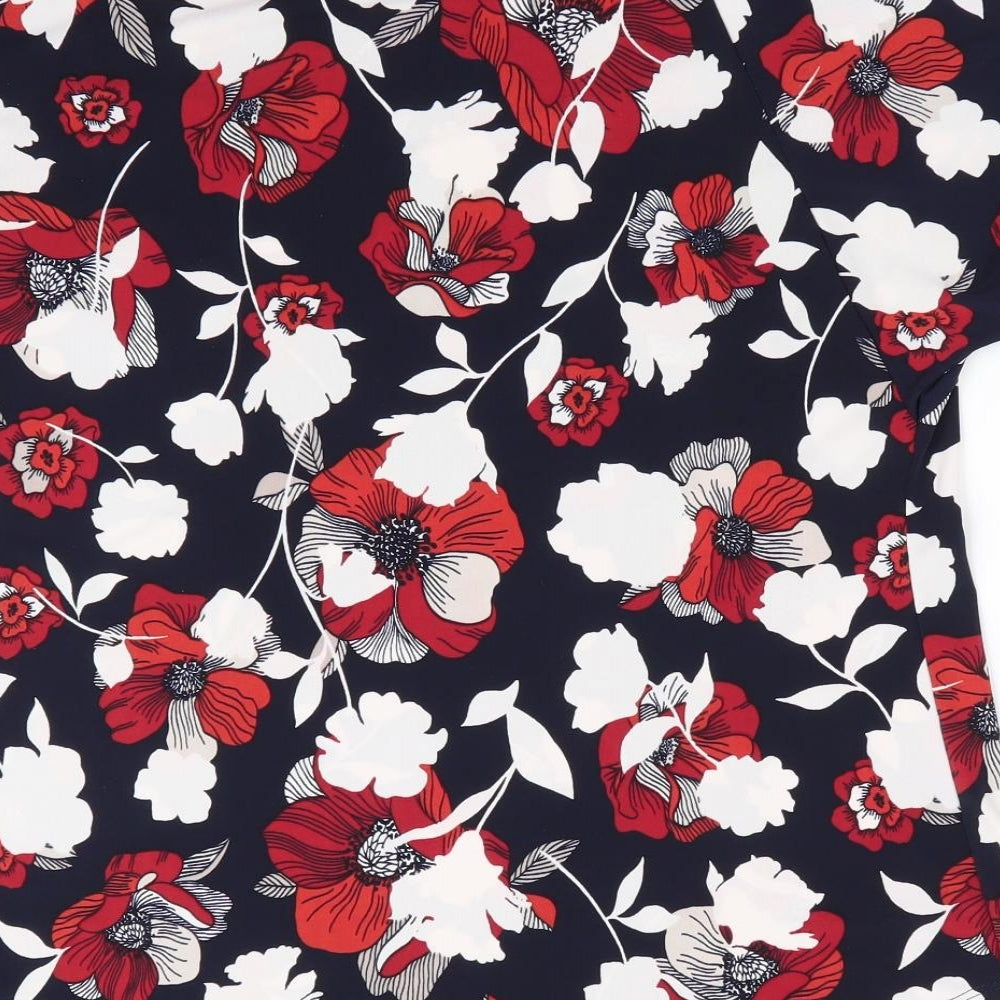 The Collection by Debenhams Womens Blue Floral  Basic T-Shirt Size 10