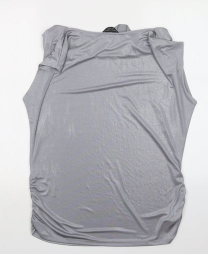 Preloved Dorothy Perkins Womens Silver   Basic Blouse Size 18 - Back