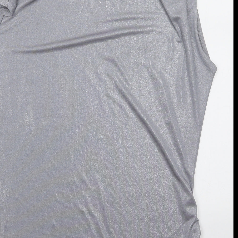 Dorothy Perkins Womens Silver   Basic Blouse Size 18