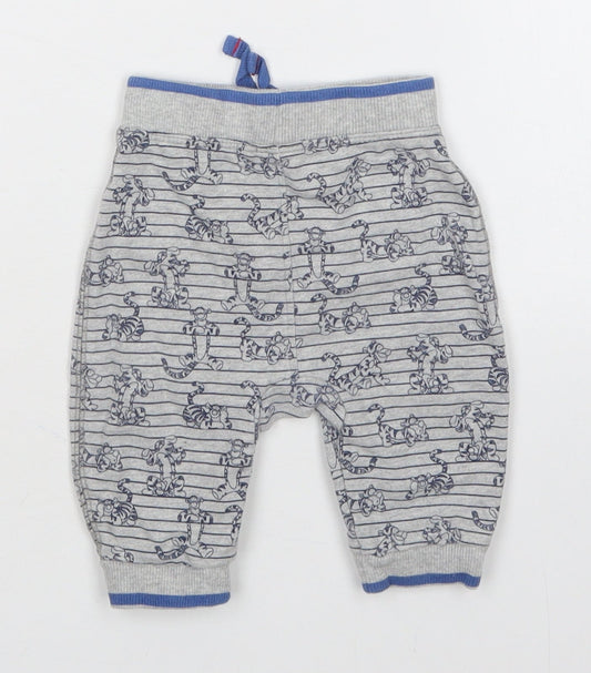 George Baby Grey Striped  Sweatpants Trousers Size 0-3 Months  - Winnie the Pooh