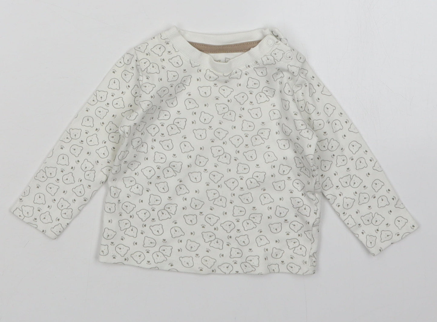 Lupilu Baby White Animal Print  Basic T-Shirt Size 3-6 Months