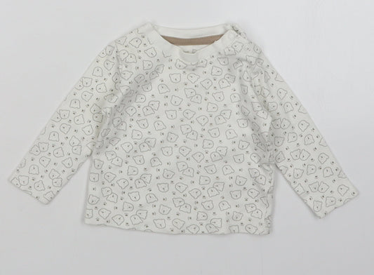 Lupilu Baby White Animal Print  Basic T-Shirt Size 3-6 Months