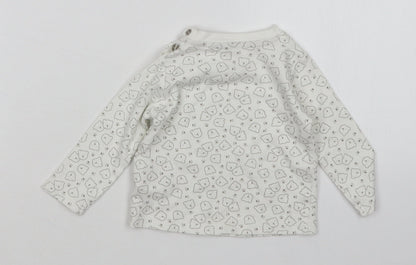 Back view of Lupilu Baby White Animal Print Basic T-Shirt, size 3-6, Months
