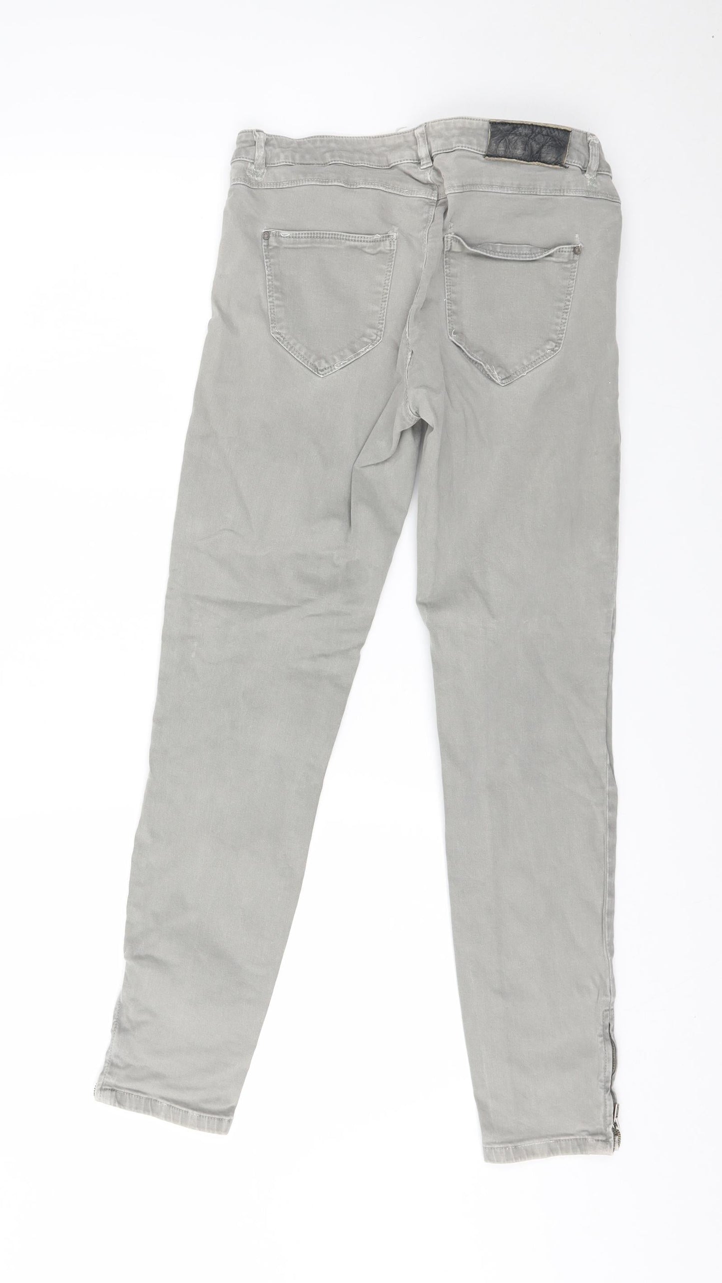 Preworn Womens Grey   Straight Jeans Size 28 in L27 in - ankle zips