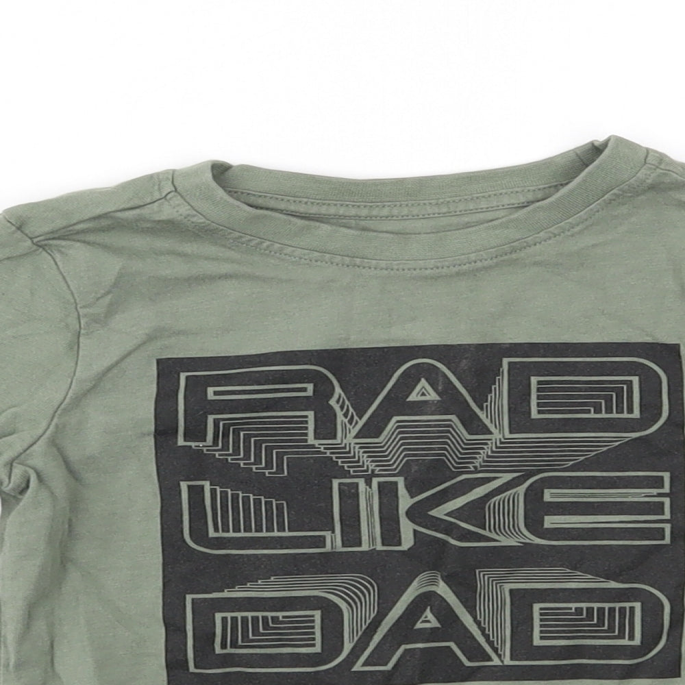Nutmeg Boys Green   Basic T-Shirt Size 2-3 Years  - rad like dad