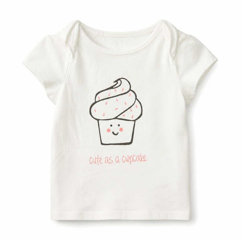 NEXT Girls White   Basic T-Shirt Size 12-18 Months  - cute as a cupcake
