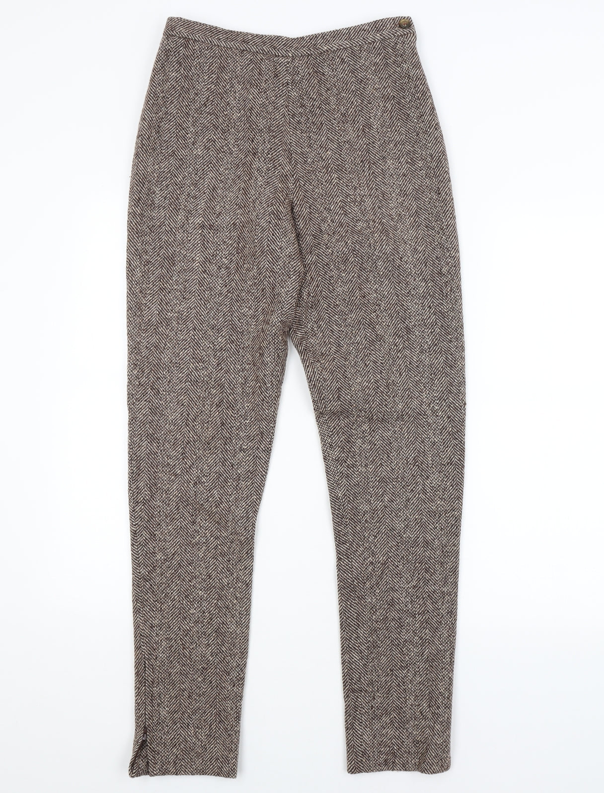 Javier Larrainzar Womens Brown Argyle/Diamond  Trousers  Size 10 L29 in