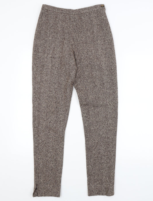 Javier Larrainzar Womens Brown Argyle/Diamond  Trousers  Size 10 L29 in