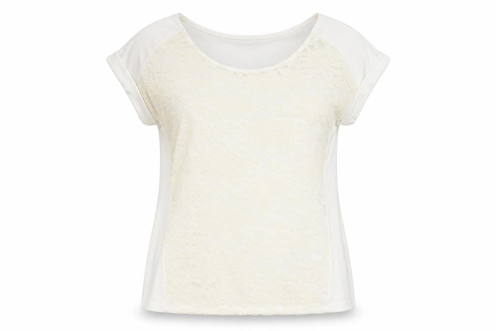 Preworn Womens White Floral  Basic Blouse Size 16