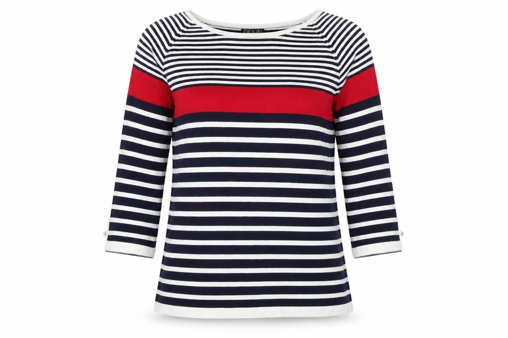 CASAMA Womens Multicoloured Striped  Pullover Jumper Size L