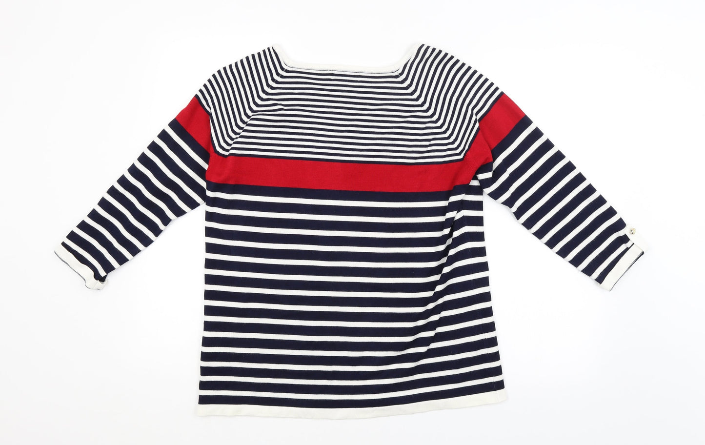 CASAMA Womens Multicoloured Striped  Pullover Jumper Size L
