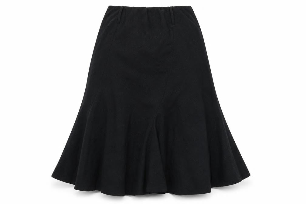 Preworn Womens Black Argyle/Diamond  A-Line Skirt