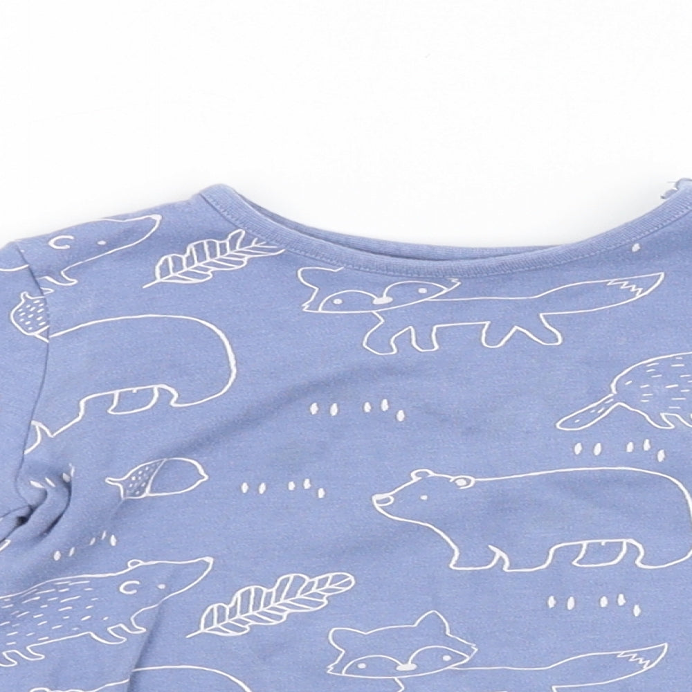 F&F Baby Blue Animal Print  Basic T-Shirt Size 12-18 Months