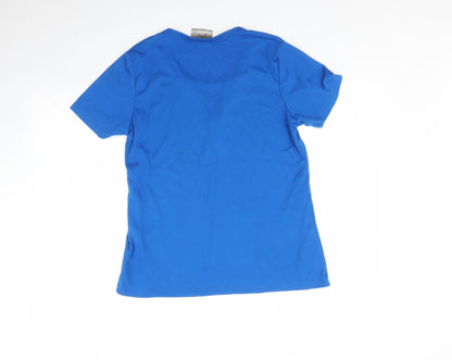 Back view of Ella J women’s blue basic t-shirt, size M