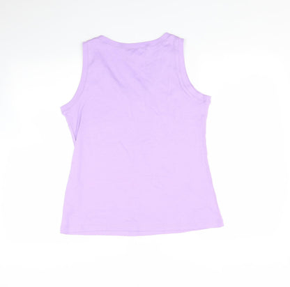 Back view of Ella j women’s purple basic t-shirt, size M