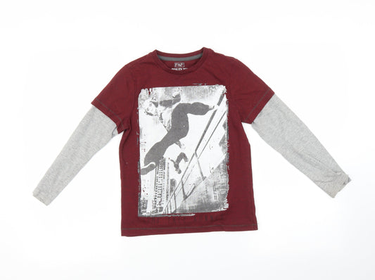 F&F Boys Red   Basic T-Shirt Size 7-8 Years