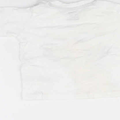 Brand and care label for Primark Baby White Basic T-Shirt, size 6-9, Months - Simba