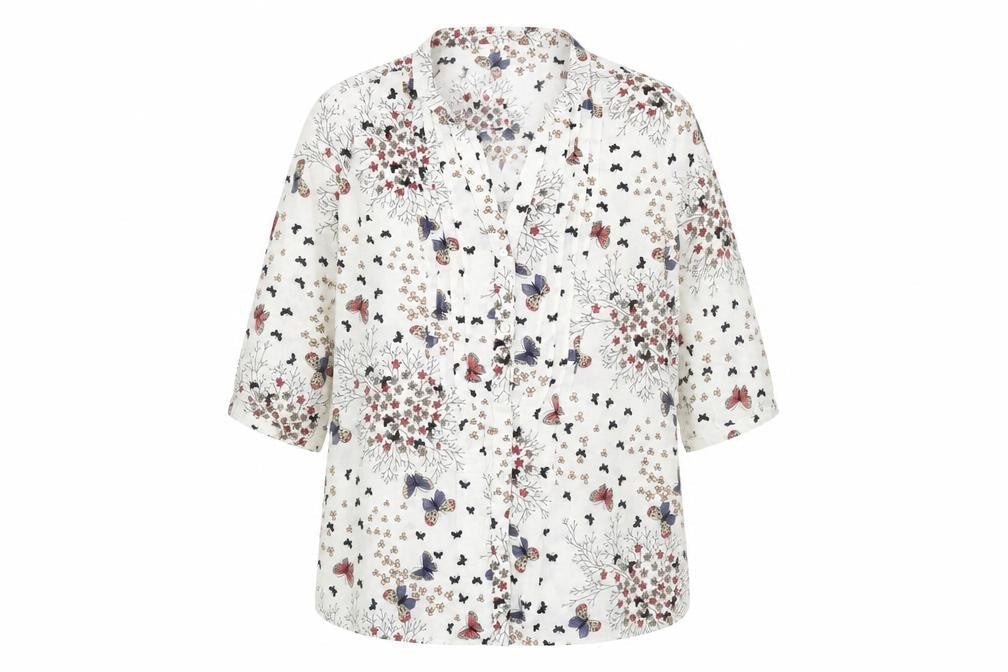 Being Casual Womens White Floral  Basic Button-Up Size 16
