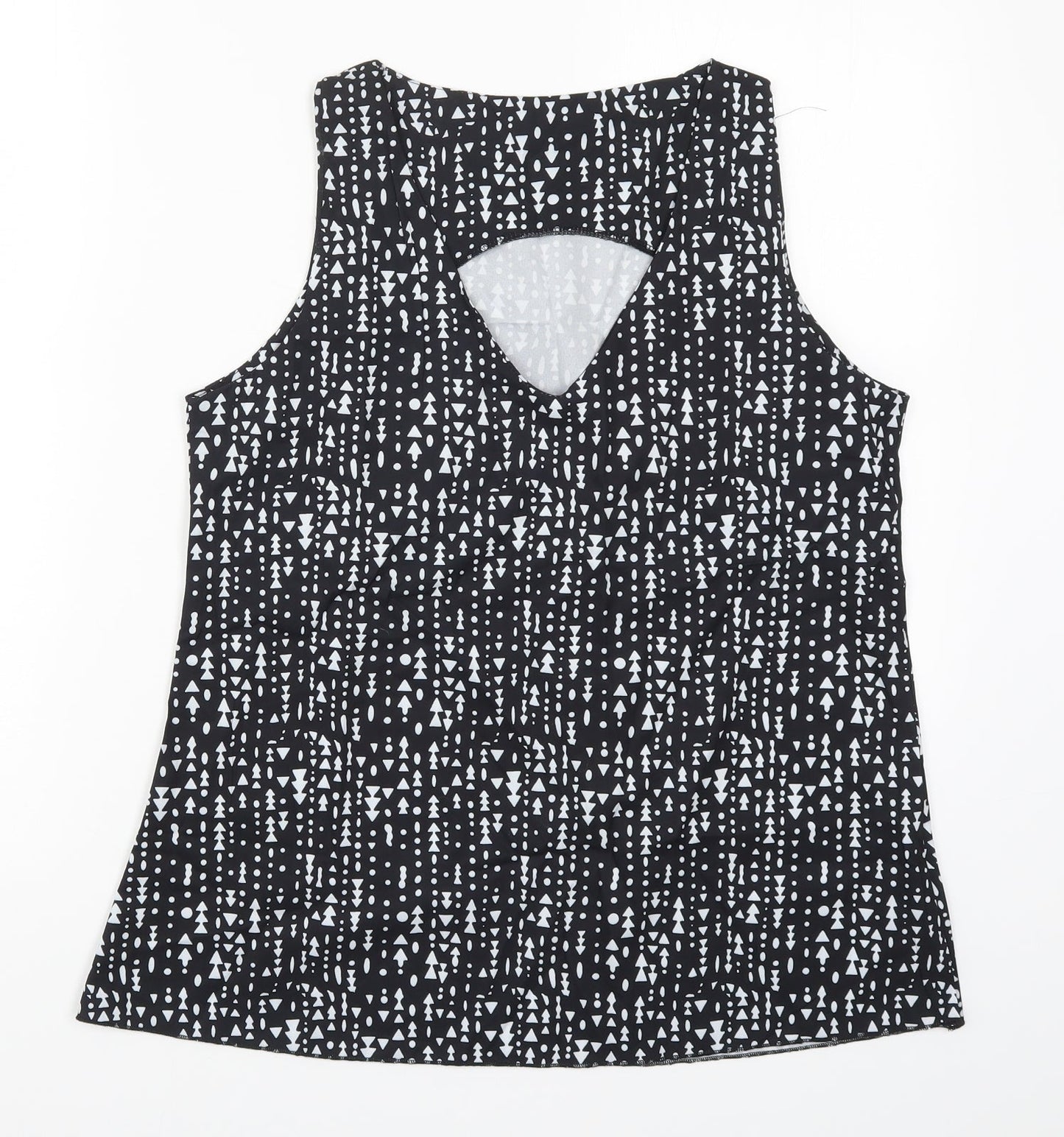 Preworn Womens Black Geometric  Basic Tank Size M
