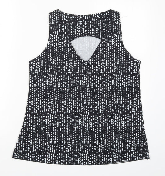 Preworn Womens Black Geometric  Basic Tank Size M