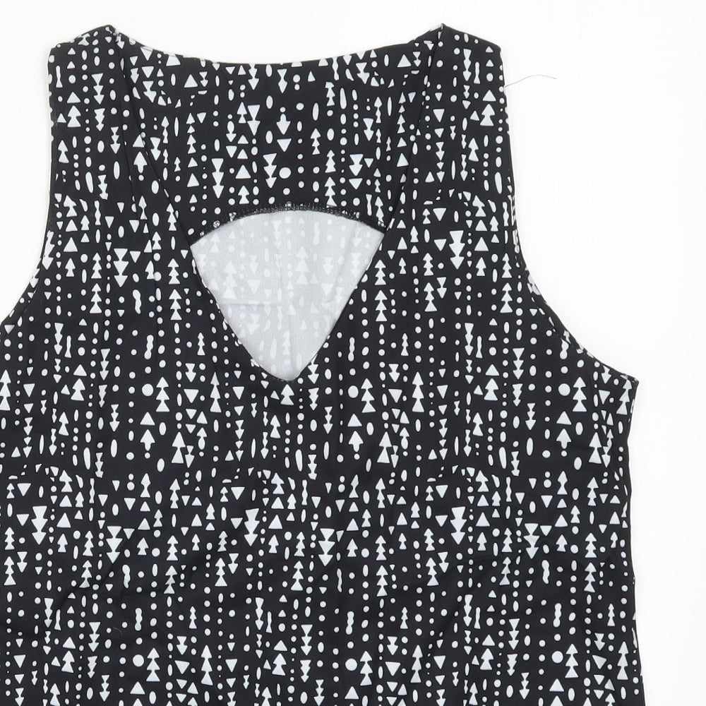 Preworn Womens Black Geometric  Basic Tank Size M