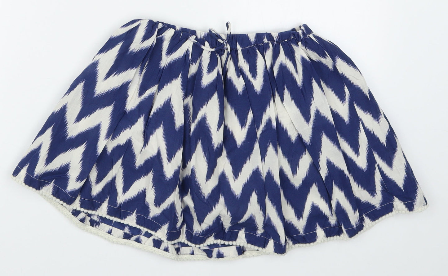 NEXT Girls Blue Geometric  Skater Skirt Size 5 Years - Zig Zag