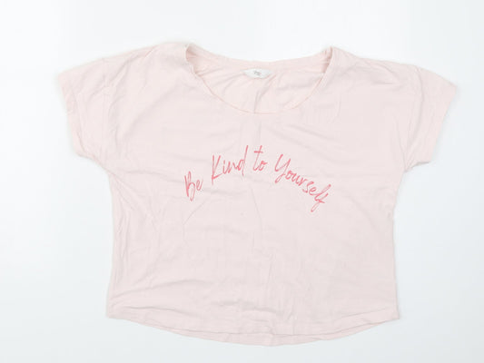 Boux Avenue Womens Pink Solid  Top Pyjama Top Size 12  - Be Kind to Yourself