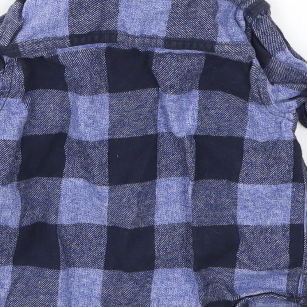 F&F Boys Blue Check  Basic Button-Up Size 9-12 Months