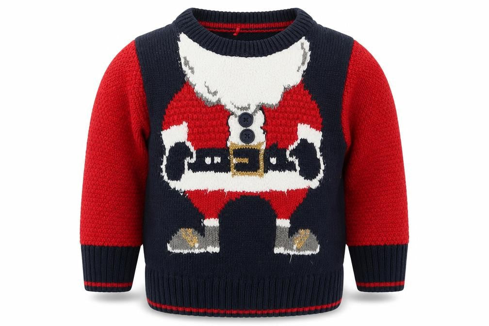 George Boys Blue  Knit Pullover Jumper Size 9-12 Months  - Santa