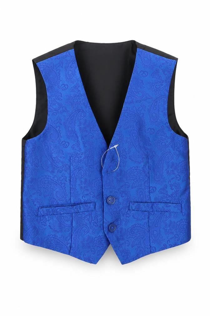 H&M Boys Blue Paisley  Jacket Waistcoat Size 6 Years