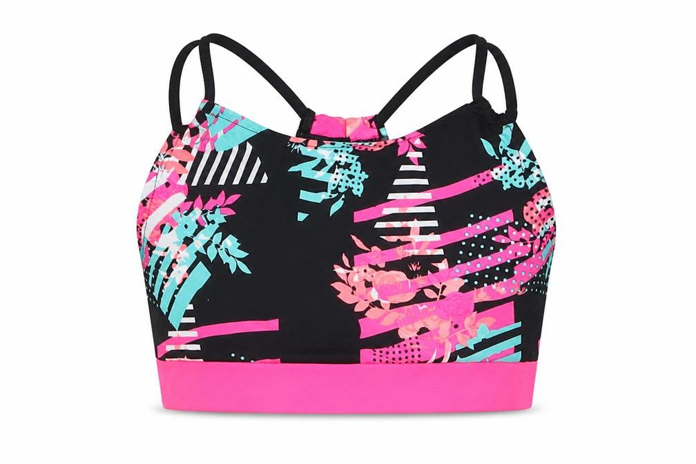 TU Girls Pink Geometric  Cropped T-Shirt Size 12 Years