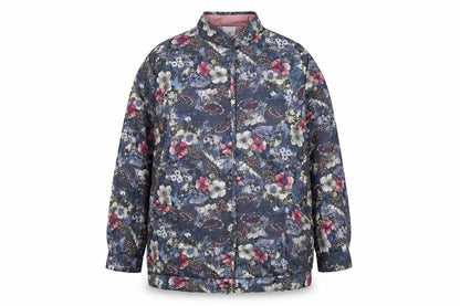 Preworn Womens Blue Floral  Pea Coat Coat Size M