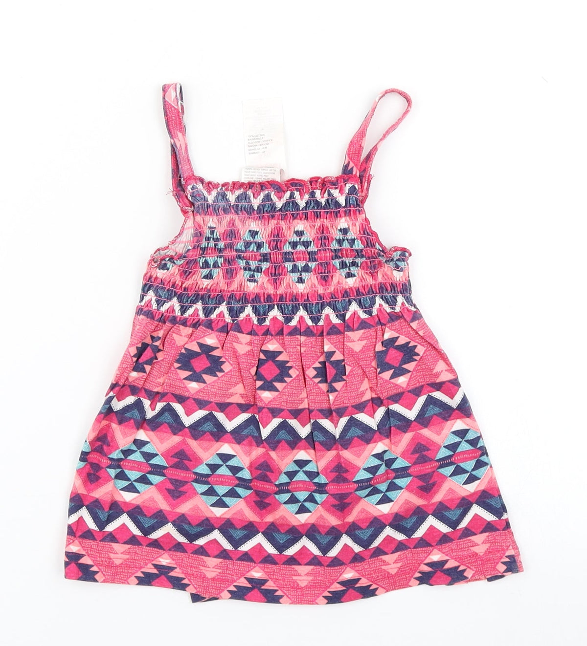 Additional front view of E-vie Angel girls’ pink argyle/diamond basic tank, size 5, years