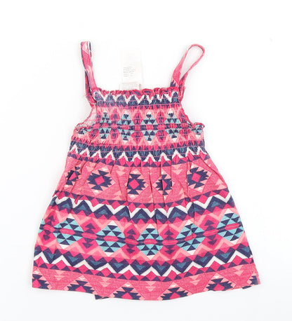 Additional front view of E-vie Angel girls’ pink argyle/diamond basic tank, size 5, years