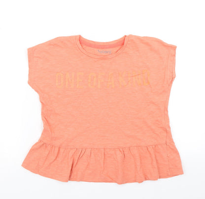 Additional front view of Nutmeg girls’ orange basic t-shirt, size 9-10, years