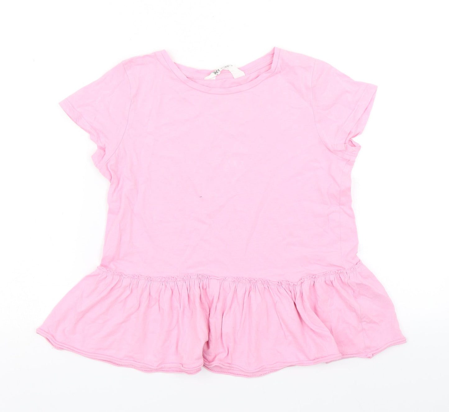 H&M Girls Pink   Basic T-Shirt Size 9-10 Years  - Peplum