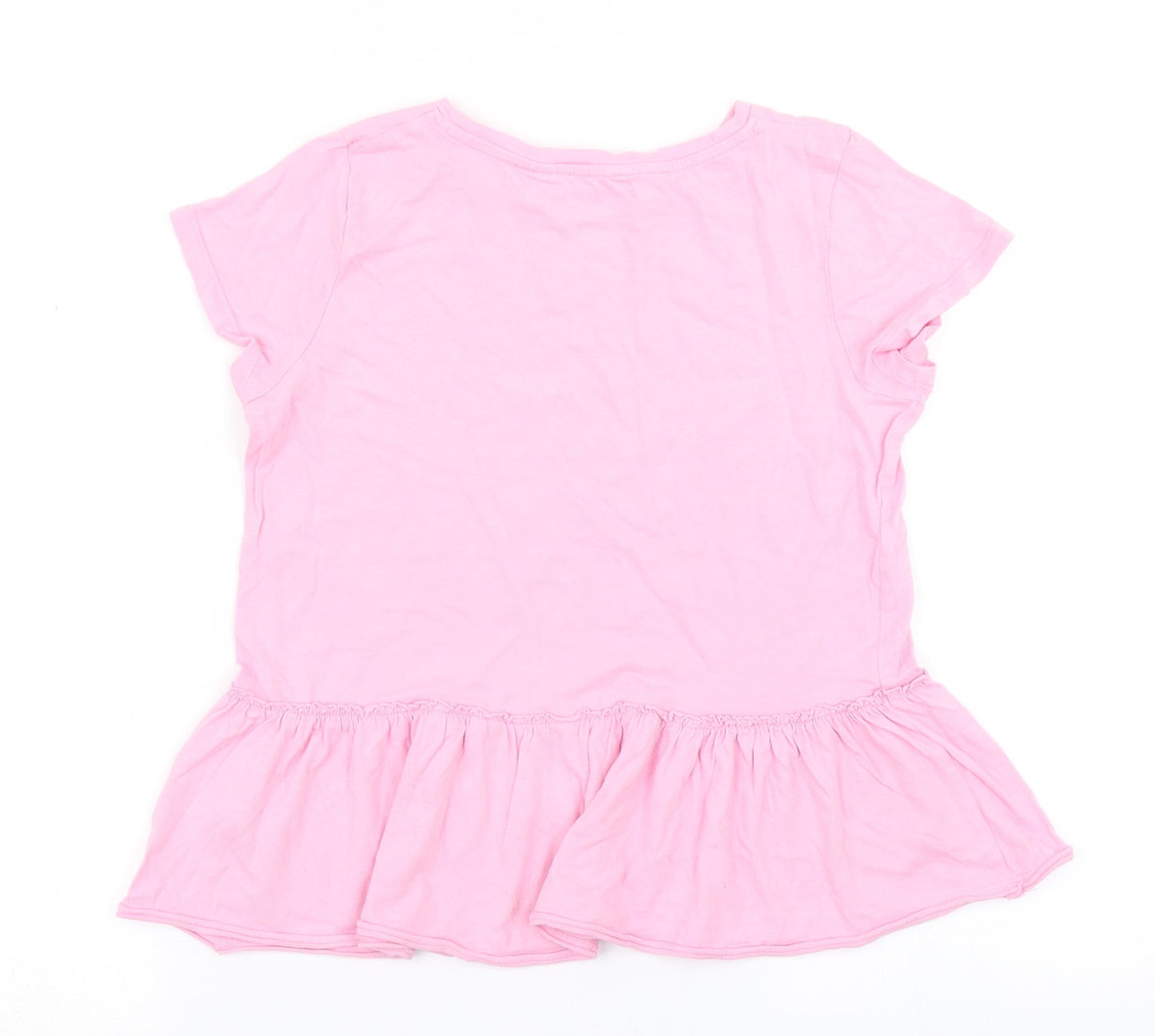 H&M Girls Pink   Basic T-Shirt Size 9-10 Years  - Peplum