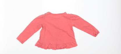 Back view of Tu girls’ pink basic t-shirt, size 12-18, months
