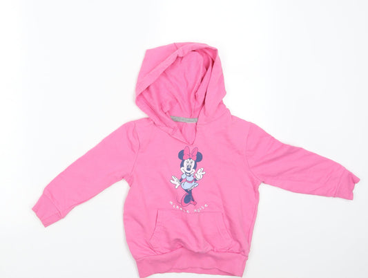 Minnie Mouse Girls Pink   Pullover Hoodie One Size