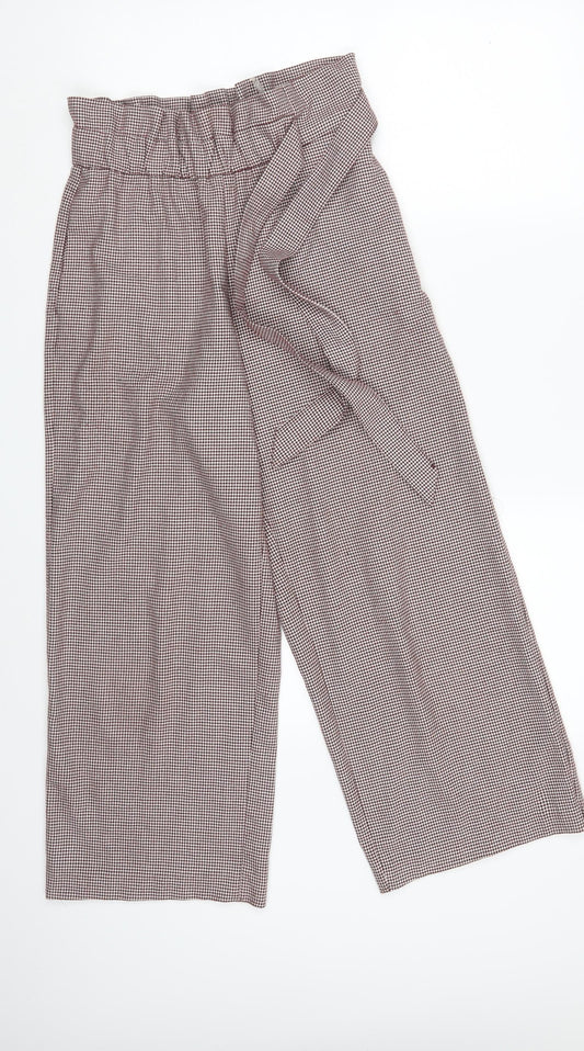 Zara Womens Purple Check  Dress Pants Trousers Size S L24 in