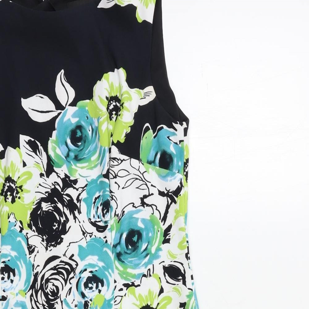 Connected Womens White Floral  A-Line  Size 10