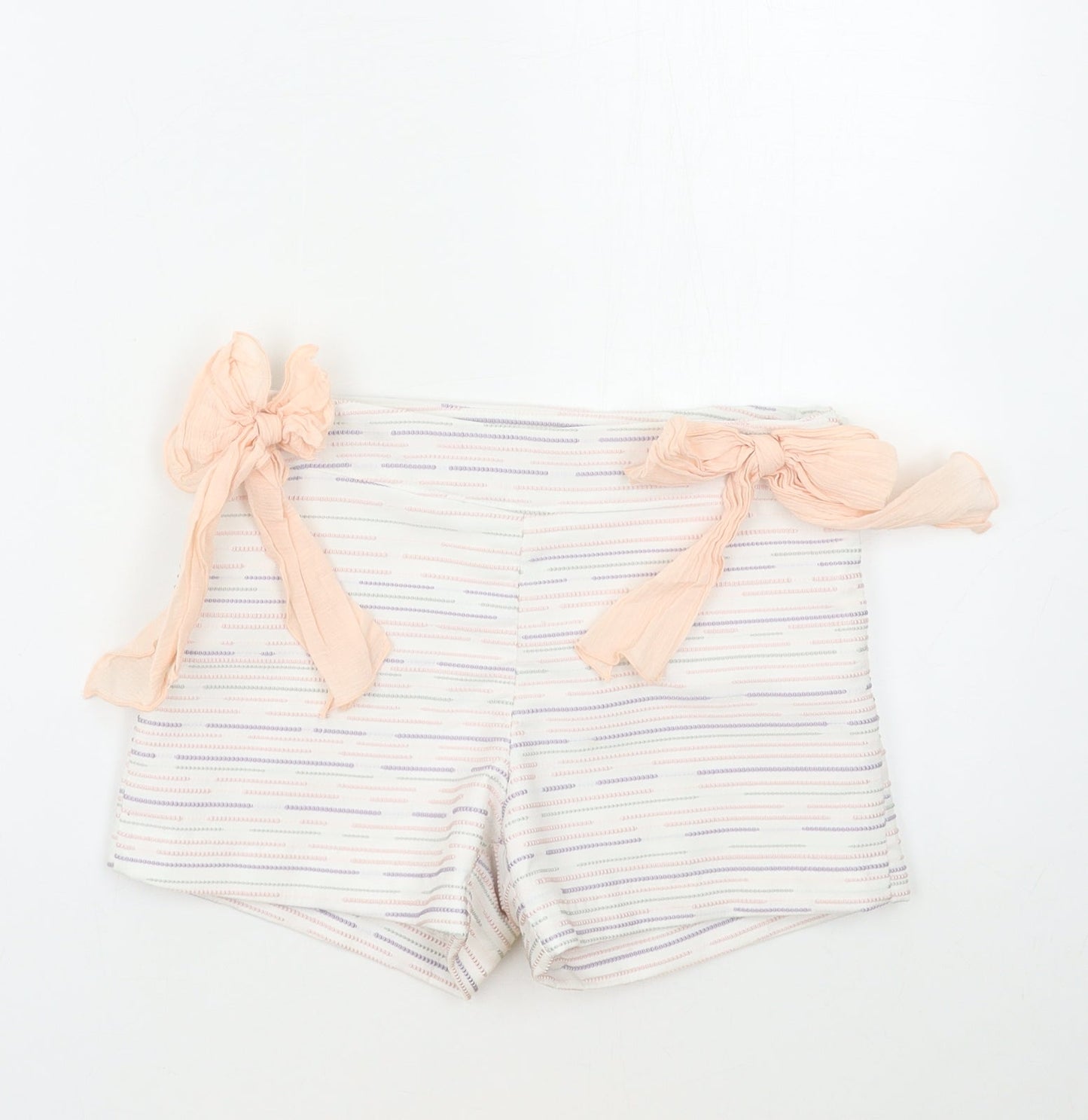 Preworn Girls White Striped  Sailor Shorts Size 10 Years