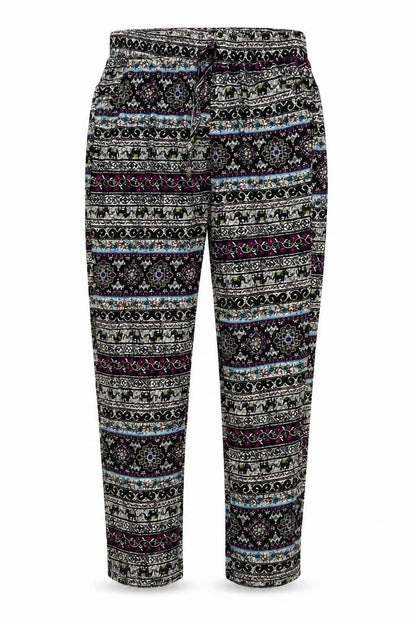 shi sheng Womens Black Geometric  Trousers  Size 28 in L27 in