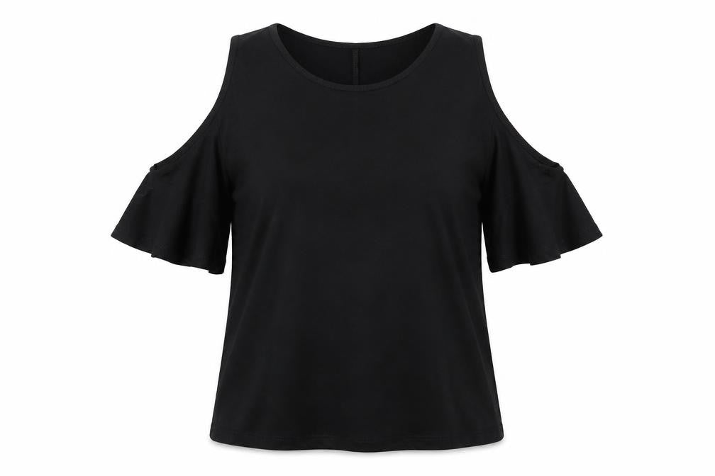 Peacocks Womens Black   Basic T-Shirt Size 12