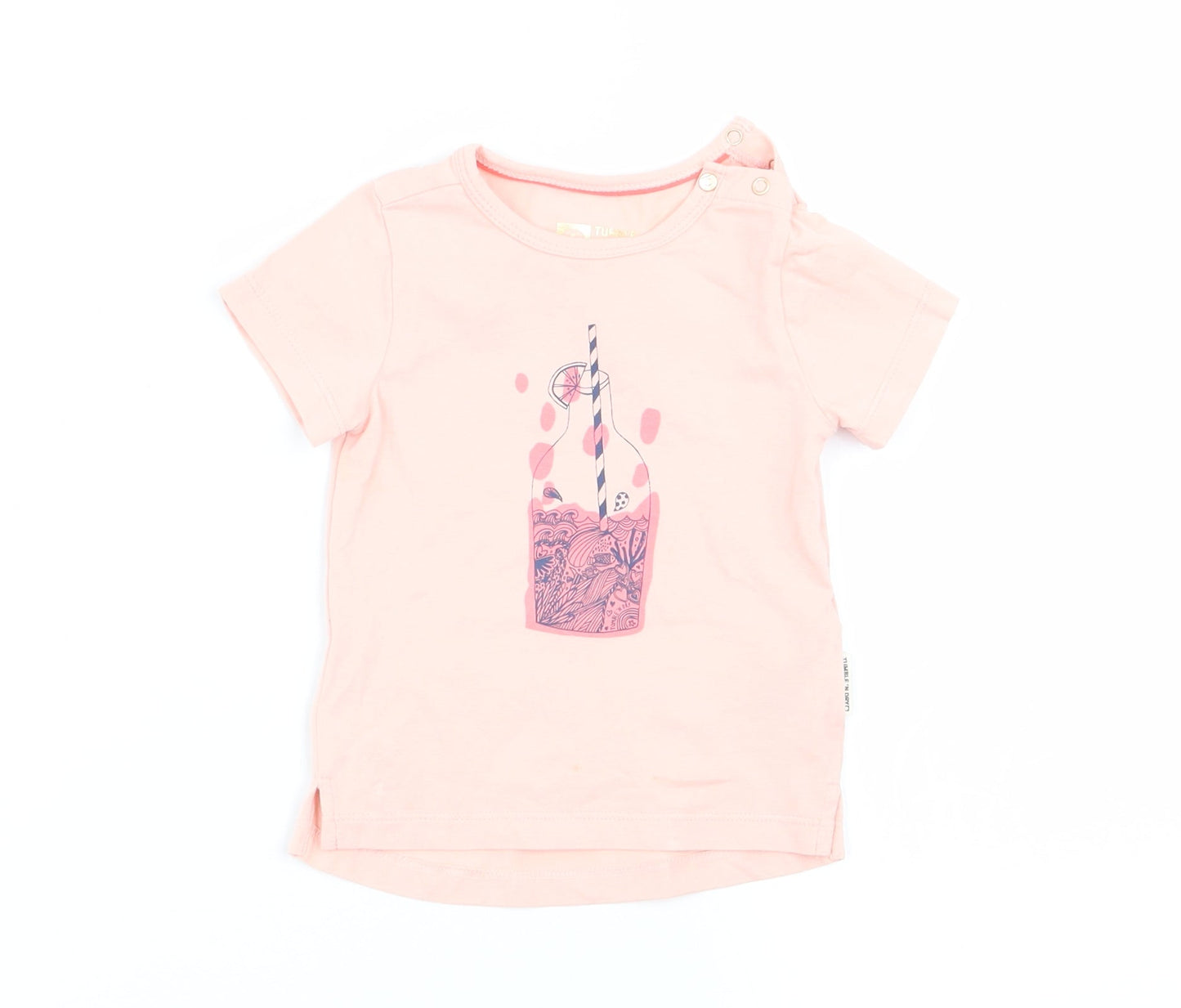 Preworn Girls Pink   Basic T-Shirt Size 3-6 Months